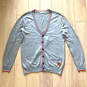 Mind Bridge Korean Designer Brand Striped Hem Cardigan in Gray Size M/L